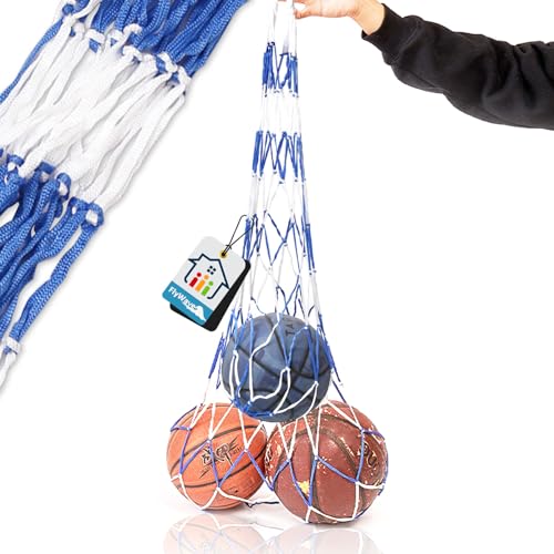 FlyWave Mehrzweck-Ballnetz-Set für 1-10 Bälle, Strapazierfähige Fußballnetz mit Verstellbarem Schulterriemen für Fußball, Basketball - Ballnetz für 10 Bälle & Ballnetz 5 Bälle