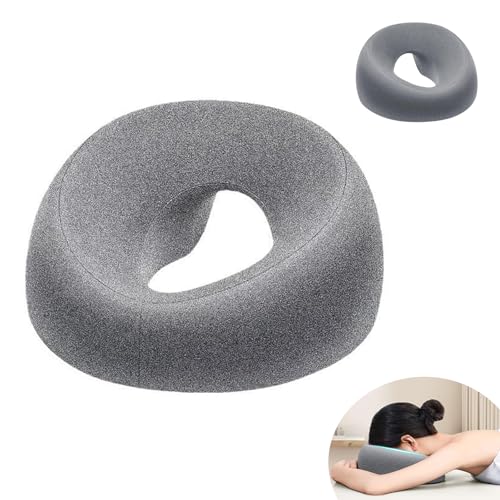 chiquieray Massage-Gesichtskissen,U-förmiges Massage-Gesichtskissen,Massage-Gesichtswiege-Kissen,Massagebett-Kopfstütze,Memory-Schaum Gesichtskissen mit Loch (Grau)