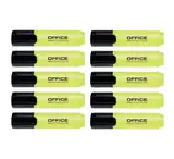 OFFICE PRODUCTS Textmarker 10er Pack - Gelb/Highlighter Textliner Die Ungiftige Tinte, Keilspitze Leuchtfarben Hohe Qualität/Strichstärke 2-5mm