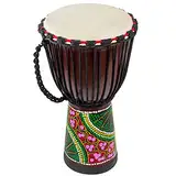 AKLOT Djembe Trommel 50cm Djemben Buschtrommel Afrika-Style geschnitzt Handarbeit Drum Bongo Kongo massives Mahagoni Ziegenfell Ziegenleder für professionelle (Durchmesser 25 cm, Höhe 50 cm)