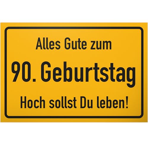 DankeDir! 90. Geburtstag Stadtschild - Schild Geschenk 90. Geburtstag Geschenkidee Geburtstagsgeschenk Neunzigsten Geburtstagsdeko Partydeko Party Zubehör Geburtstagskarte