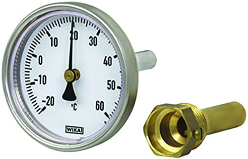 Wika Bimetall-Thermometer 1/2" x 40 mm Tauchhülse | Stahlgehäuse 63 mm | Messbereich -20 bis 60 Grad