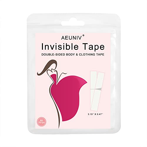 Doppelseitiges Klebeband für Mode, Klebeband für Kleidung und Körper für Frauen, den ganzen Tag über starkes Gewebeklebeband, unsichtbares und klares Klebeband für empfindliche Häute (50, Blau)