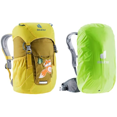 deuter Waldfuchs 10 Kindergartenrucksack, Turmeric-corn & Raincover Mini Regenhülle (12-22 L)