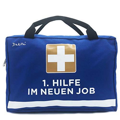 Dakita Erste Hilfe Tasche zum Abschied von Kollegen – Lustiges Geschenk zum Jobwechsel – 28×18×8 cm – blau – ohne Inhalt