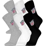 NFL Shield 6pk Crew Socks - MGR/WHT/BLK - 43/46