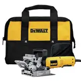 Dewalt 600 Watt Lamellendübelfräse DW682K (zum Erstellen von Flachdübelverbindungen in Holz u. Holzwerkstoff, max. Frästiefe: 20 mm, max. Fräs-ø: 102 mm, 4 mm Nutfräser, Spänefangsack, Koffer)