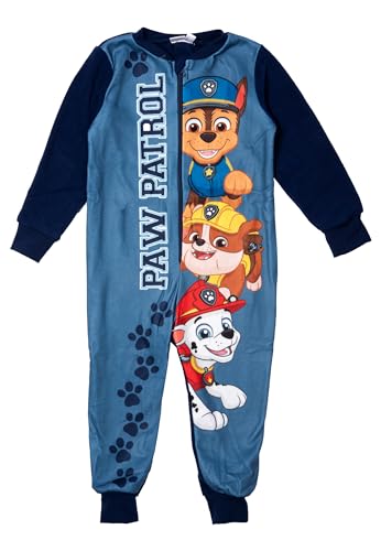 Paw Patrol Jumpsuit für Jungen - Overall Kinder Pyjama Schlafanzug Langarm Blau (DE/NL/SE/PL, Numerisch, 110, 116, Regular, Blau)