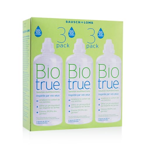 Bausch und Lomb Kontaktlinsenflüssigkeit - Biotrue All-in-One Kombilösung Kontaktlinsen weich mit Schraubverschluss | 3 x 300 ml | 3 Stück (1er Pack)