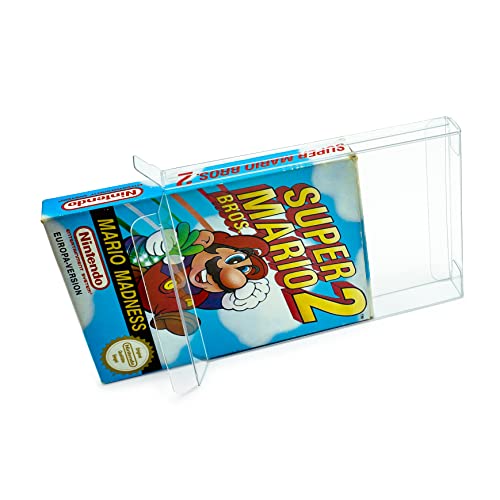 RESET RETRO 10x Klarsicht Schutzhüllen passend für Nintendo Spiele in OVP NES 0,3mm Passgenau und Glasklar-PET-Game Protectors-cases-box-Staubdicht-UV-Schutz