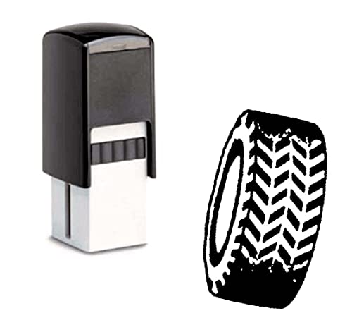Bonuskartenstempel mit Motiv Autoreifen Reifen Kfz - Werkstatt Reifenwechsel Autohaus Stempel inkl. Stempelkissen für Bonuskarte Rabattkarte Kundenkarte 10 x 10 mm