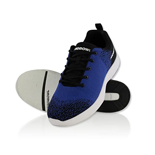 EMAX | Bowlingschuhe Herren | Pro Bowl - Taktika | Bowling-Schuh Männer Damen Jugend | Schwarz Blau | Bowling Schuhe Größe 46
