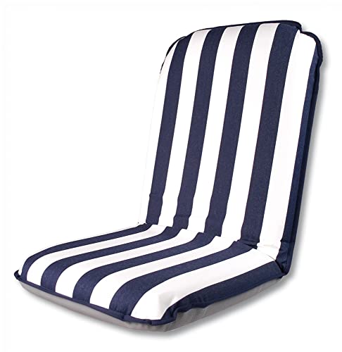 Comfort Seat Classic Regular - mobiler, tragbarer Komfortsitz, blau/weiß gestreift - für Camping, Strand, Garten, Boot