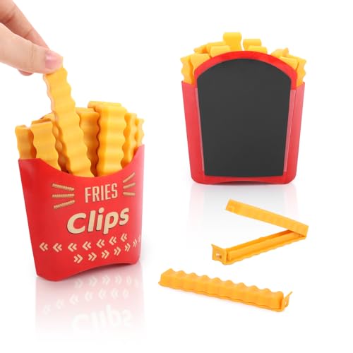 Figarge 12 Stück Verschlussclip 11cm Clips Für Tüten Kunststoff Pommes-Frites Verschlussklammern Mit Magnetisch， Gute Dichtleistung & Wiederverwendbar ütenclips für Verpackung Süßigkeiten Snacks