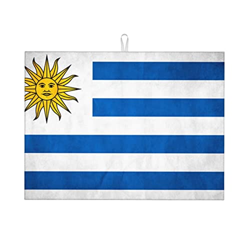 Küchen-Abtropfmatte, saugfähig, wendbar, Mikrofaser, Uruguay-Flagge, Abtropfmatte für Küche, 45,7 x 61 cm