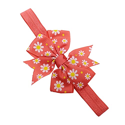 Schnullerkette Schleife Kleinkind Baby Mädchen Blumen Stirnband Blumendrucke Bowknot elastisches Haarband für Geschenke Schleifen Set (E, One Size)