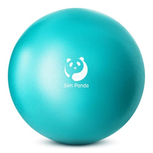 Slim Panda Gymnastikball Klein,23-25cm Pilates Ball mit Aufblasbarem Strohhalm,Soft Yoga Ball Exercise Aufblasbarer Ball für Senioren Therapie,Hause,Fitness,Balance Training (Blauer See)