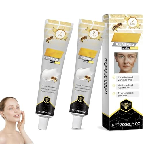 2 Stück Bienengiftsalbe,Bienengift-Faltenentfernungscreme,2025 New Bienengift Anti-Falten-Creme,Anti-Falten-Feuchtigkeitscreme für Gesicht und Hals, für alle Hauttypen