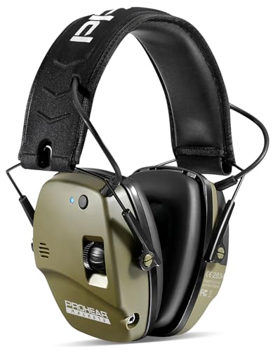 PROHEAR 030 Elektronischer Schiessen Gehörschutz mit Bluetooth, Schießstand Gehörschutzer, Aktiver Ohrenschützer Lärmminderung Klangverstärkung für Jagd, NRR22dB SNR 27dB - Grün