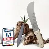 ALBAJ Machete - traditionelle scharfe Machete- nachhaltiges Gartenmesser 45cm- inklusive gratis Schleifstein – robuste große Handsense (Holzgriff)