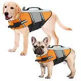 ALAGIRLS Hund Rettungsweste Weste, Hund Badeanzug Haustier Rettungsweste, Verstellbarer Hund Rettungsweste mit Reflektierenden Streifen, Schwimmweste mit Rettungsgriff für Hunde ALADLJ002-XIN-Orange L