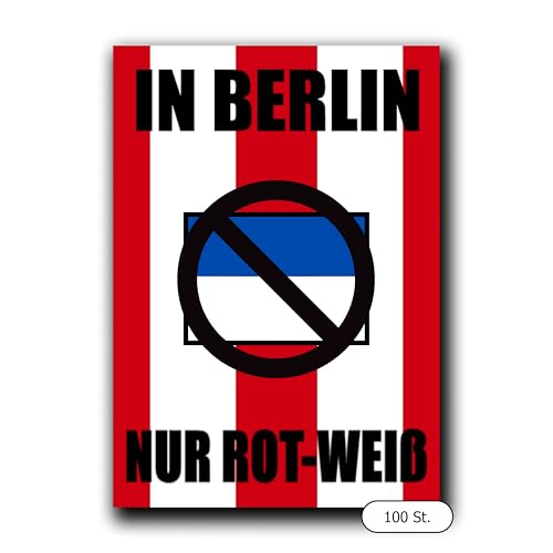 Union Sticker 100 Stück, 7,4 x 5,2 cm, wetterfeste Outdoor-Aufkleber mit geschlitzter Rückseite für Fußballfans