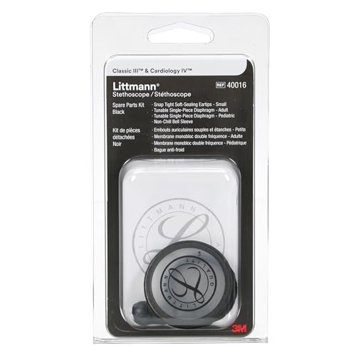 3M Littmann Stethoskop Ersatzteil-Set, Classic III, Cardiology IV und CORE, 40016 , schwarz