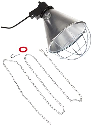 Kerbl Infrarot Wärmestrahler für Ferkel/Küken (ohne Lampe, Alu-Schirm ø 21 cm, Kabel 2,5 m, inkl. Befestigungskette Tragkraft 20 kg, mit Lüftungsschlitzen) 2228