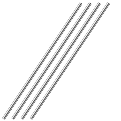 AOOSU Edelstahlstäbe, 4 Stück Edelstahl Rundstäbe 5mm x 300mm Rundstab 304 Edelstahl Rundstangen Metallstange Stabstahl Solide Vollrundstab Rundstahl für DIY Handwerk Modellauto Flugzeug