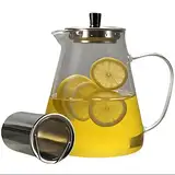 1400ML Teekanne Glas mit Siebeinsatz, CMXING Teekanne mit herausnehmbarem Teesieb aus Edelstahl, Borosilikatglas Teeservice für Schwarzen Tee, Grüner Tee