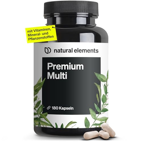 Premium Multivitamin – 180 hochdosierte Komplex-Kapseln – wertvolle Vitamine A-Z – Premium-Rohstoffe – mit Bioaktiv-Formen – ohne unnötige Zusätze – in Deutschland produziert & laborgeprüft