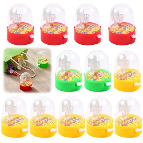 TECHEEL Finger Basketball,12 Mini Basketball Flipper, Finger Basketball Spiel, Mini Finger Spielzeug Basketball, Finger Basketball Game, für Jungen und Mädchen Geeignetes Spielzeug,Zufällige Farbe(A)