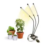 Mobiclinic®, Pflanzenlampe, LED, GrowFlex X3, 3 Modi, 6000K, 10 Helligkeitsstufen, 3 Köpfe, Vollspektrum, Europäische Marke, Timer, 360° Rotation, 60W, Flexibel, Zimmerpflanzen, USB, Grow lampe