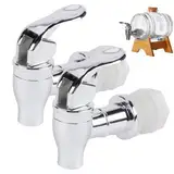 2 Pcs Getränkespender Zapfhahn,Ersatz Zapfhahn Für Getränkespender,Zapfhahn Getränkespender,Getränkeautomaten-Ersatzhahn Für Heiße Und Kalte Getränke, Kaffee, Saft, Wasserspender-Wasserhahn (Silber)