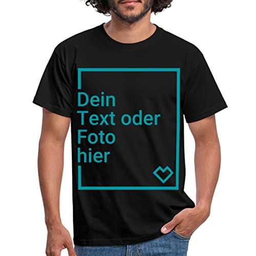 Spreadshirt Personalisierbares Herren T-Shirt Selbst Gestalten mit Foto Text Wunschmotiv Männer T-Shirt Gr. L Schwarz