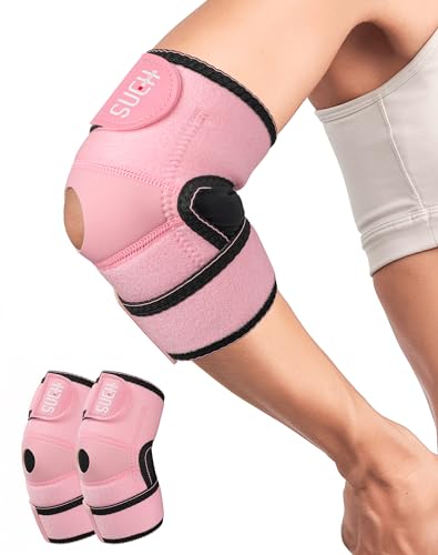 SueH Design Tennisarm Bandage für Herren und Damen, Ellenbogenbandage für Tennisellenbogen, Golferellenbogen, Sehnenentzündung, Schmerzlinderung, Bandage Ellenbogen (2 Stück), Rosa