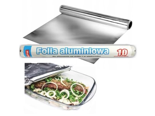 PrzydaSie Aluminiumfolie in Lebensmittelqualität, 10 m stark, für Lebensmittel | Alufolie, Küche, Kochen, Frischhaltefolie, Lebensmittellagerung