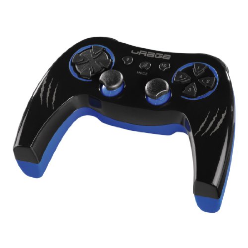 uRage Essential Wireless PC-Gamepad (USB) mit Dual Vibration, schwarz-blau