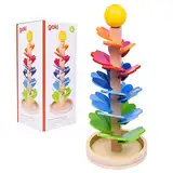 goki 53832 Murmelspiel Klangpagode, Buntes & Kreatives Holzspielzeug mit Klangspiel 37cm, Ab 3 Jahren