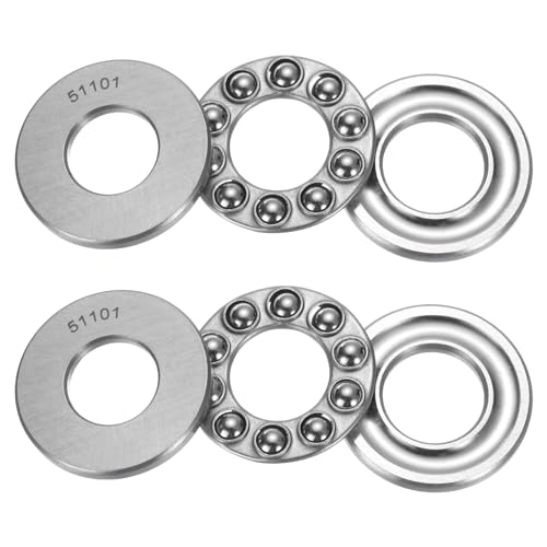 QUARKZMAN 4er Set 51101 Axial-Rillenkugellager 12mm x 26mm x 9mm Flach-Axial-Kugellager Einreihig, Chromstahl Gute Leistung (ABEC3)