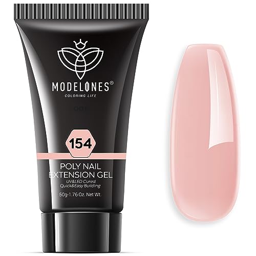 Modelones Polygel Nude Nägel Poly Gel Farben Starter 50ml 1pcs, Nude Apricot Nagelgel Nagelverlängerung Quick Extension Builder Acrylgel für DIY Nageldesign Sets