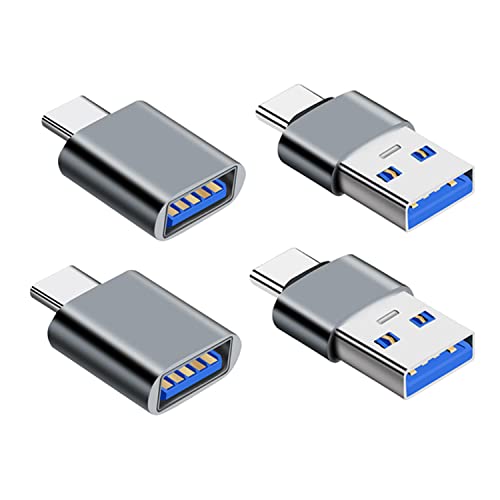 YRIKE USB C Adapter (4 Stück), Hochgeschwindigkeits-Datenübertragung, OTG Funktion, kompatibel mit Laptop, MacBook Pro, Samsung Galaxy und Anderen Typ C Handys