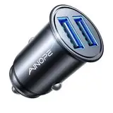 AINOPE Zigarettenanzünder USB 4.8A 12v USB Adapter Auto Super Mini Schnellladung Metall USB Auto ladegerät mit blauem LED-Licht für iPhone 16/15/14/13/Pro Max Plus, Samsung 24, Galaxy, iPad