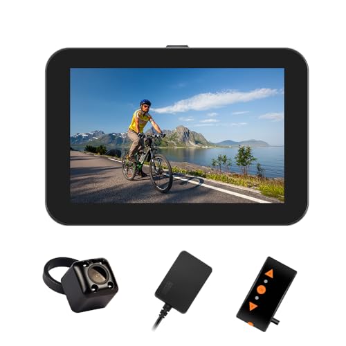 VSYSTO Fahrradspiegel, Fahrrad Rückfahrkamera mit 4,3" HD Monitor, Dashcam Fahrrad, Nachtsicht, Aufzeichnung von Kilometerstand, Geschwindigkeit, Kalorien,für Mountainbike, Rennrad und Elektrofahrrad
