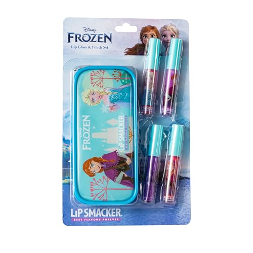 Lip Smacker Frozen Lip Gloss Set, von Frozen Inspiriertes Set mit 4 Glänzenden Lipglossen und einer Winter Wonderland Tasche für den Perfekten Prinzessinnen-Look