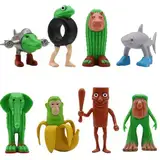Jilijia Tung Tung Tung Sahur-Figur, Anime-3D-gedrucktes Tiermodell, Tralalelo, Tralalala/Chimpanzini, Bananini, niedliche Version, Sammel-Actionfiguren für Fans, Dekoration, 8 Stück
