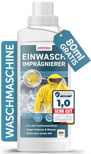 PLINTEX® 580ml Einwaschimprägnierung für Outdoorbekleidung und Funktionskleidung ohne Baumwollanteil I Imprägnierung Waschmaschine I Softshell, Gore-tex, Skibekleidung, Motorradbekleidung