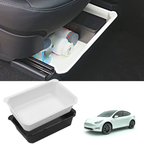 NITOYO Unter Sitz Organizer Box für Tesla Model Y 2021 2022 2023,Aufbewahrungsbox Organize TPE Material für Model Y Zubehör