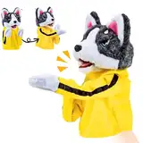 Vibbang Kung Fu Husky Dog Toy, Kung Fu Puppet Animal Toy, Interactive Boxing Hand Dog Toy, Lustige Handpuppen- Plüschtier Spielzeug mit Soundeffekten, Husky Handschuhe Erwachsene Kinder Hände