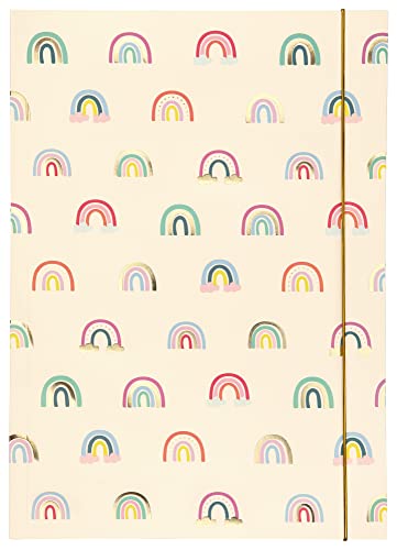 folia 69012 - Sammelmappe A3 Hot Foil Rainbows, aus stabilem Karton mit Gummiband